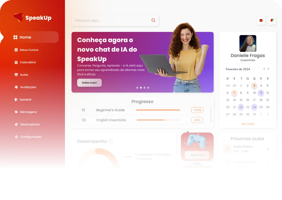 Imagem da plataforma SpeakUp